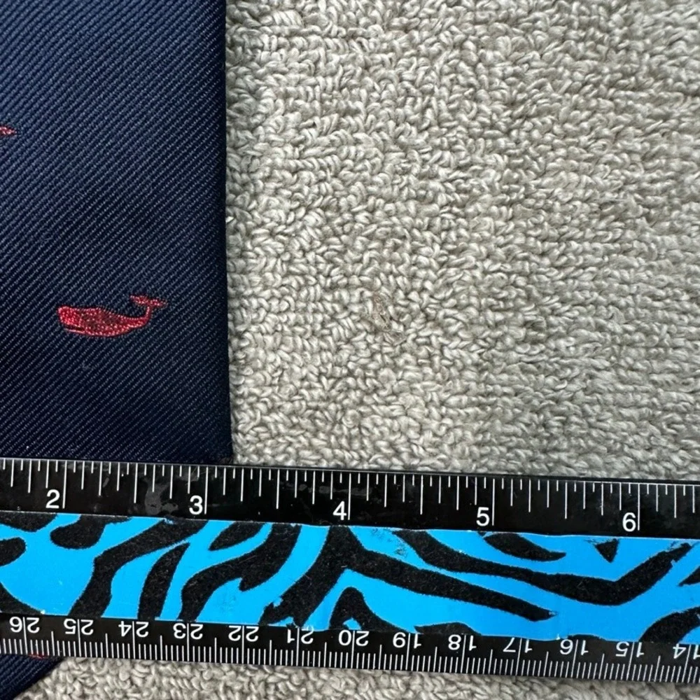 Allen Collins Navy Blue Red Whale Silk Blend Tie West Hartford Connecticut Prep